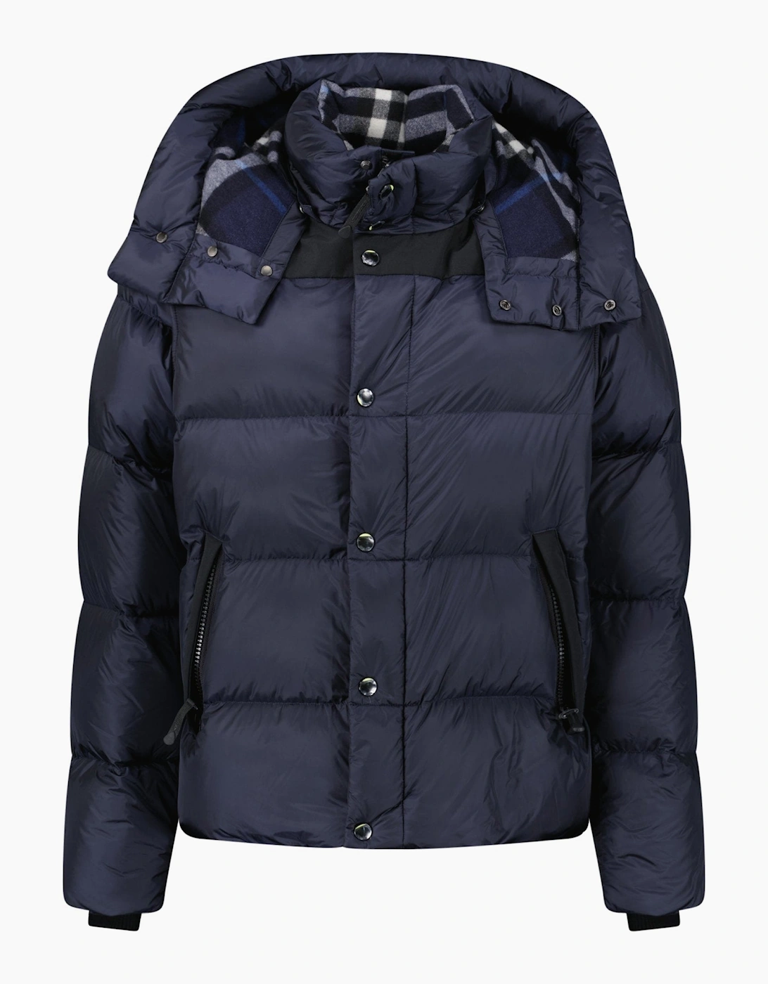 Burberry 'Leeds' Detachable Sleeve Hooded Down Jacket Navy