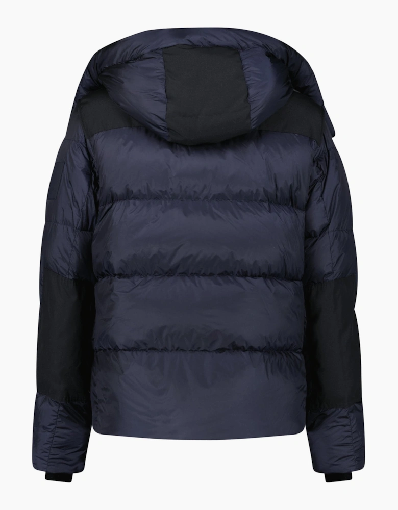 Burberry 'Leeds' Detachable Sleeve Hooded Down Jacket Navy