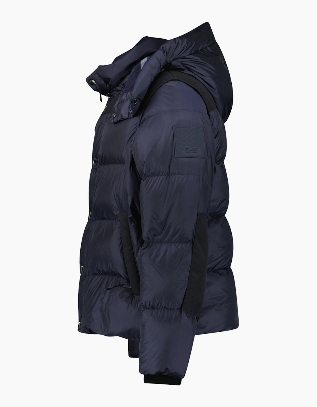Burberry 'Leeds' Detachable Sleeve Hooded Down Jacket Navy