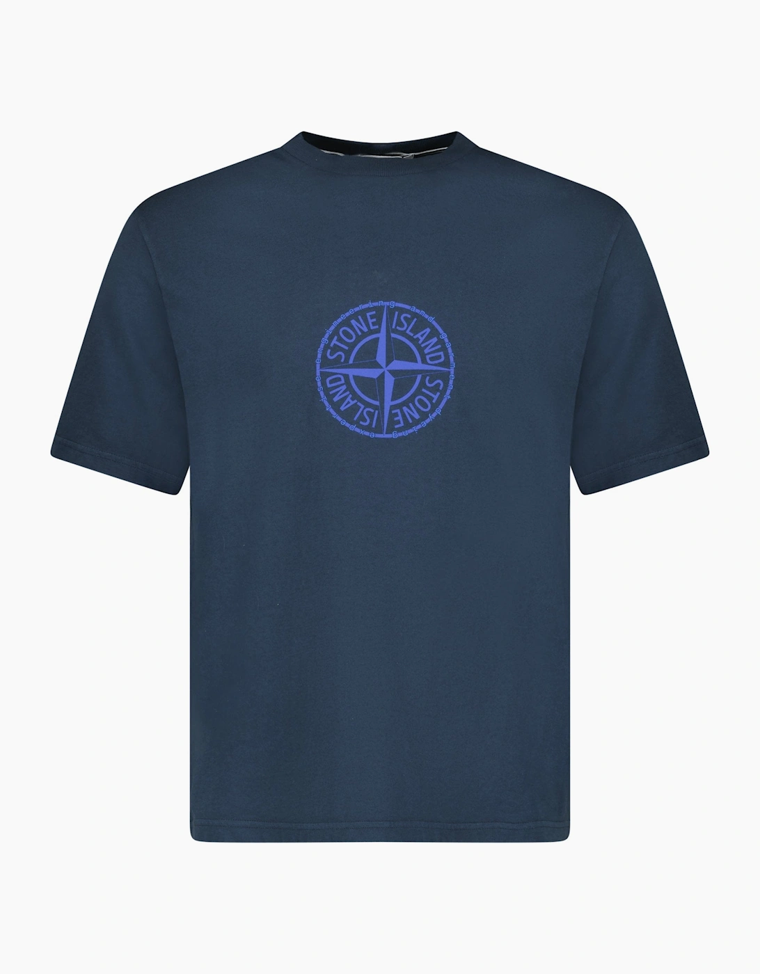 Stone Island Compass-Print Crewneck T-Shirt in Navy