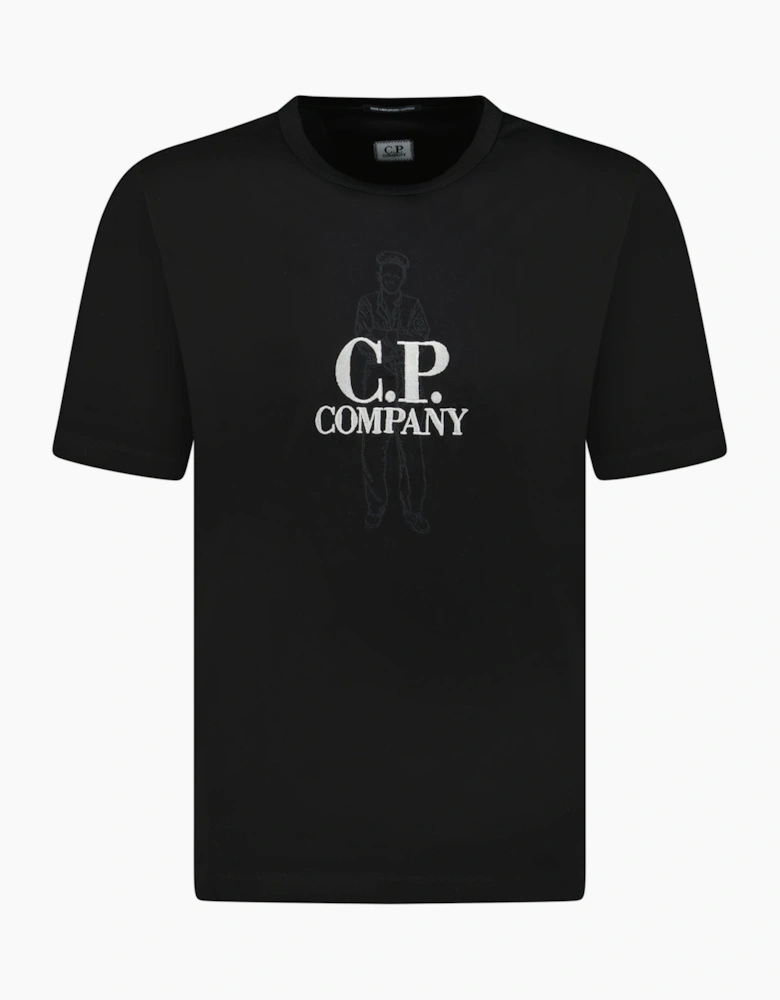 CP Company Mercerized Cotton Jersey Sailor T-Shirt Black
