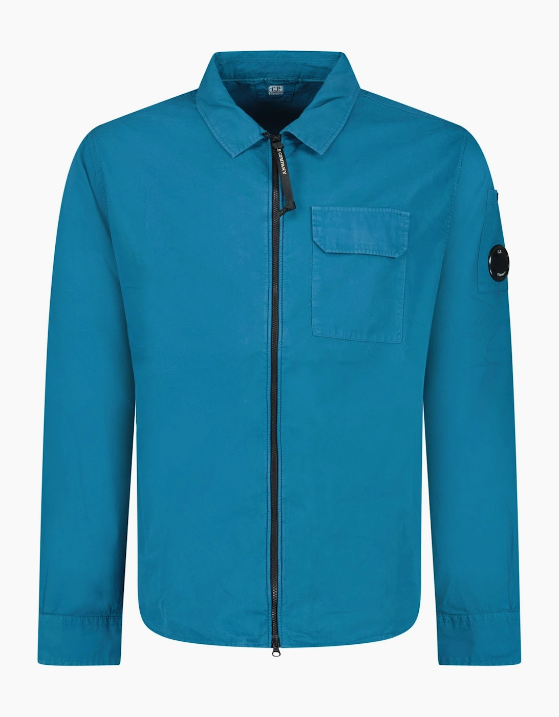 CP Company Zip-Up Lens Overshirt Blue