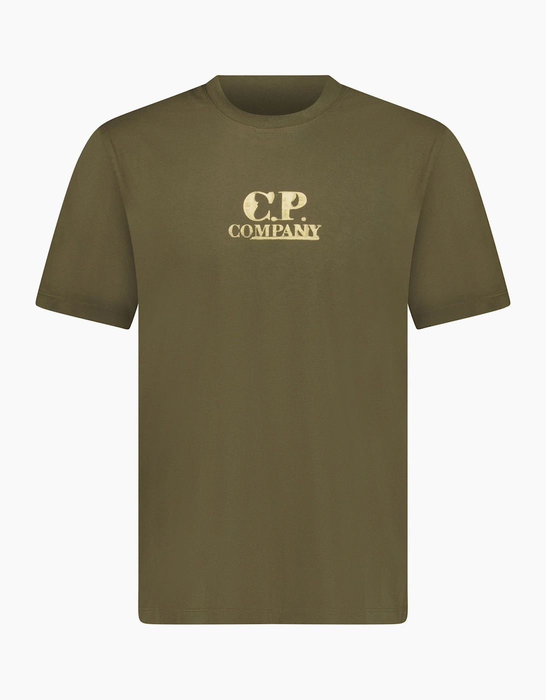CP Company 30/1 Jersey Graphic Logo T-Shirt Khaki