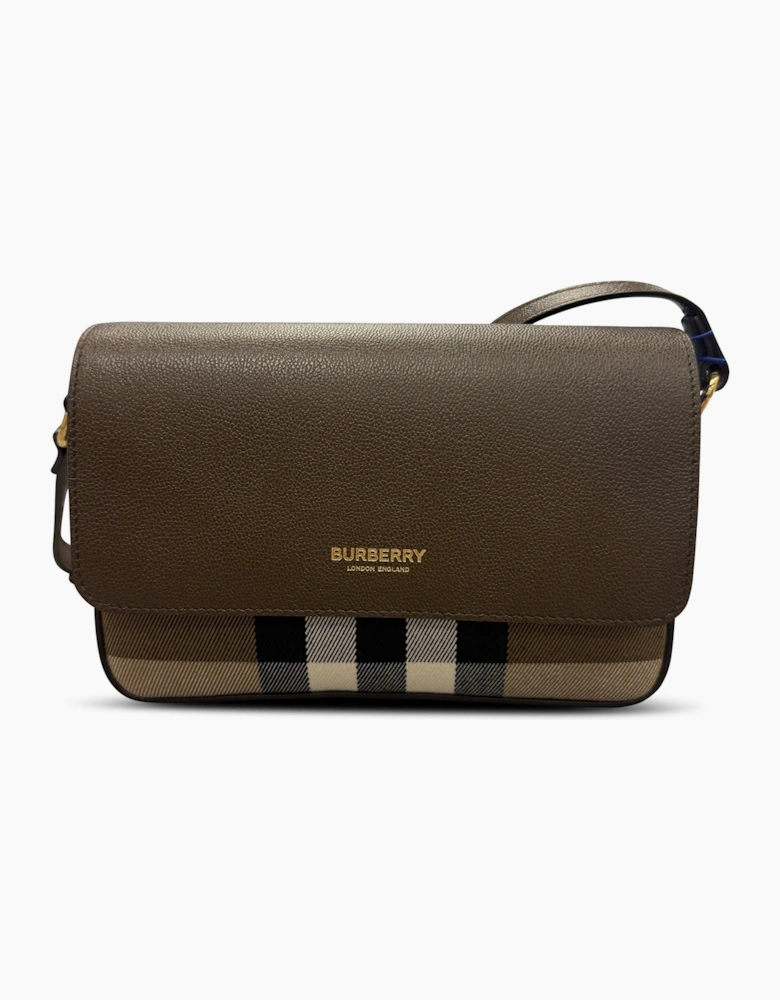 Burberry 'New Hampshire' Leather Shoulder Bag Ebony Brown