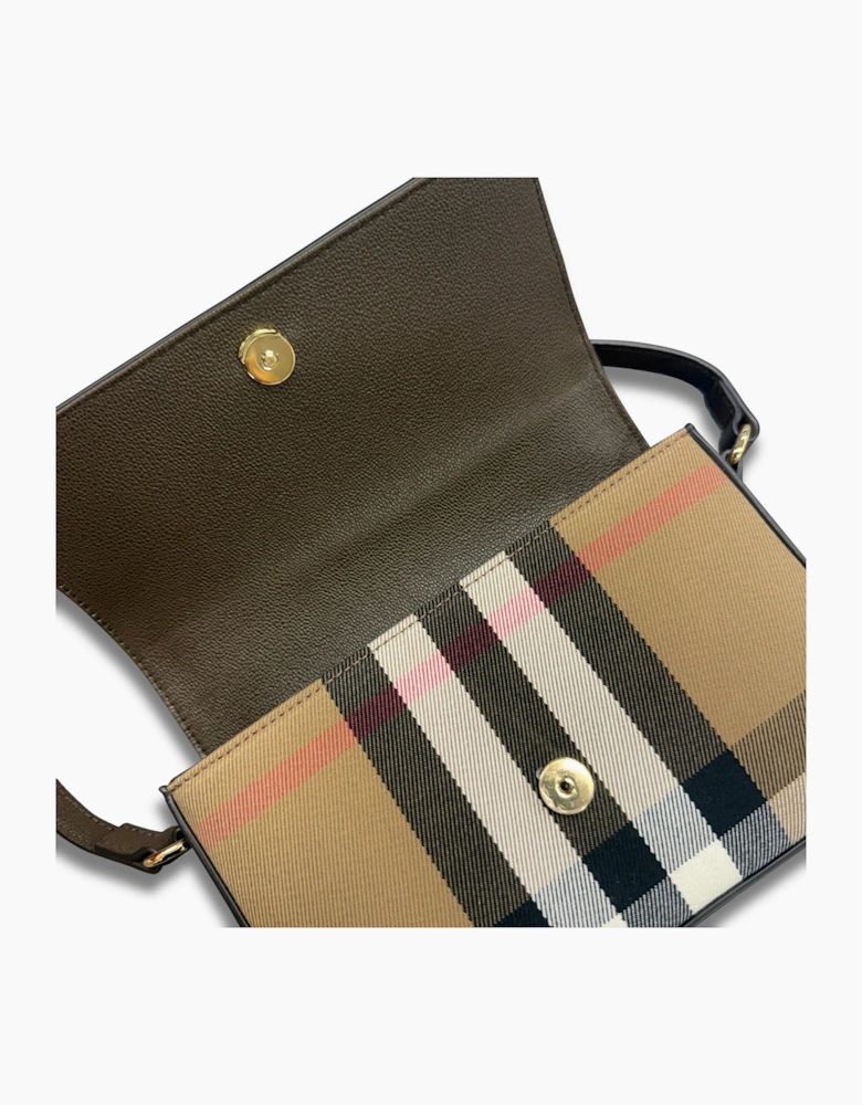 Burberry 'New Hampshire' Leather Shoulder Bag Ebony Brown