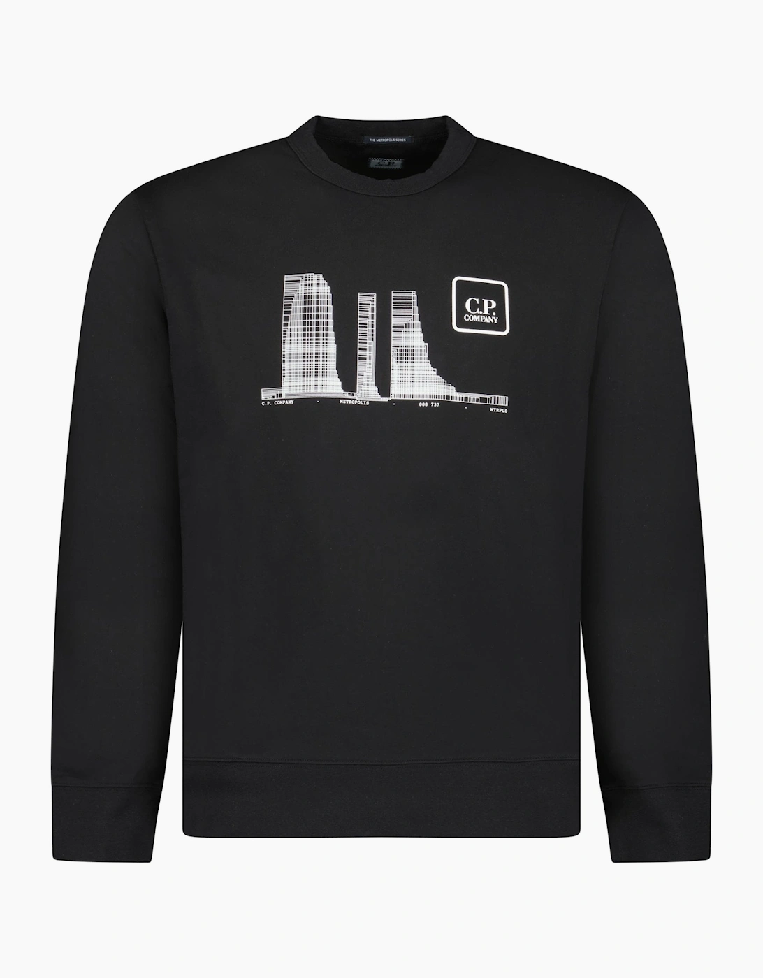 CP Company Metropolis Stretch Fleece Graphic Sweatshirt Black