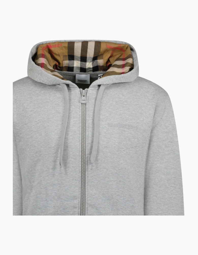Burberry 'Hove' Check Hoodie Grey