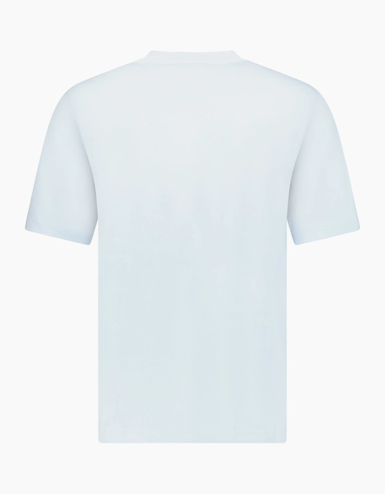 Burberry Check Logo Embroidered T-Shirt Blue