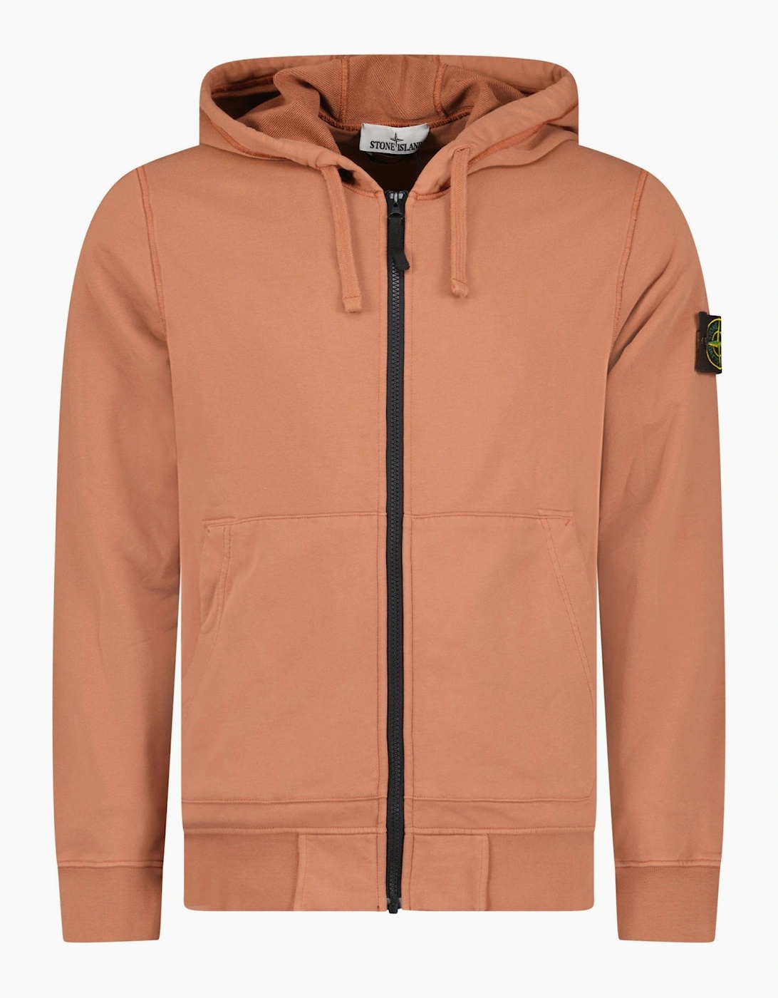 Stone Island Zip Hooded Sweatshirt Rust