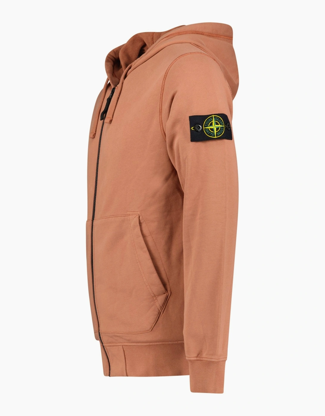 Stone Island Zip Hooded Sweatshirt Rust