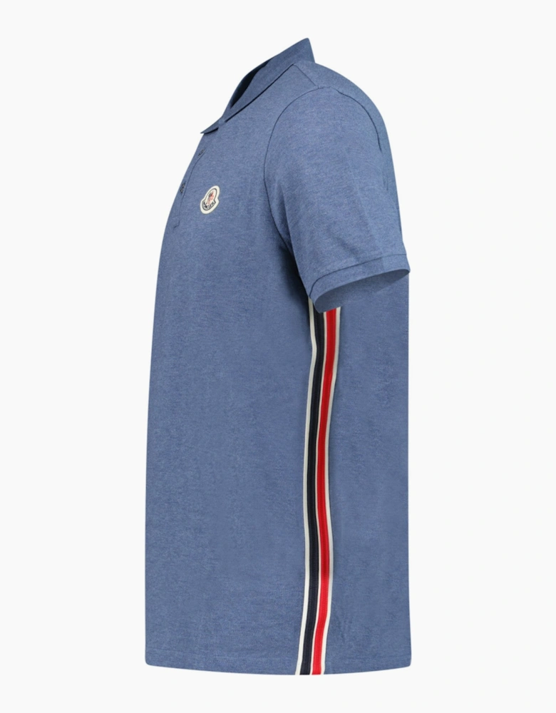 Moncler Logo Patch Polo Blue
