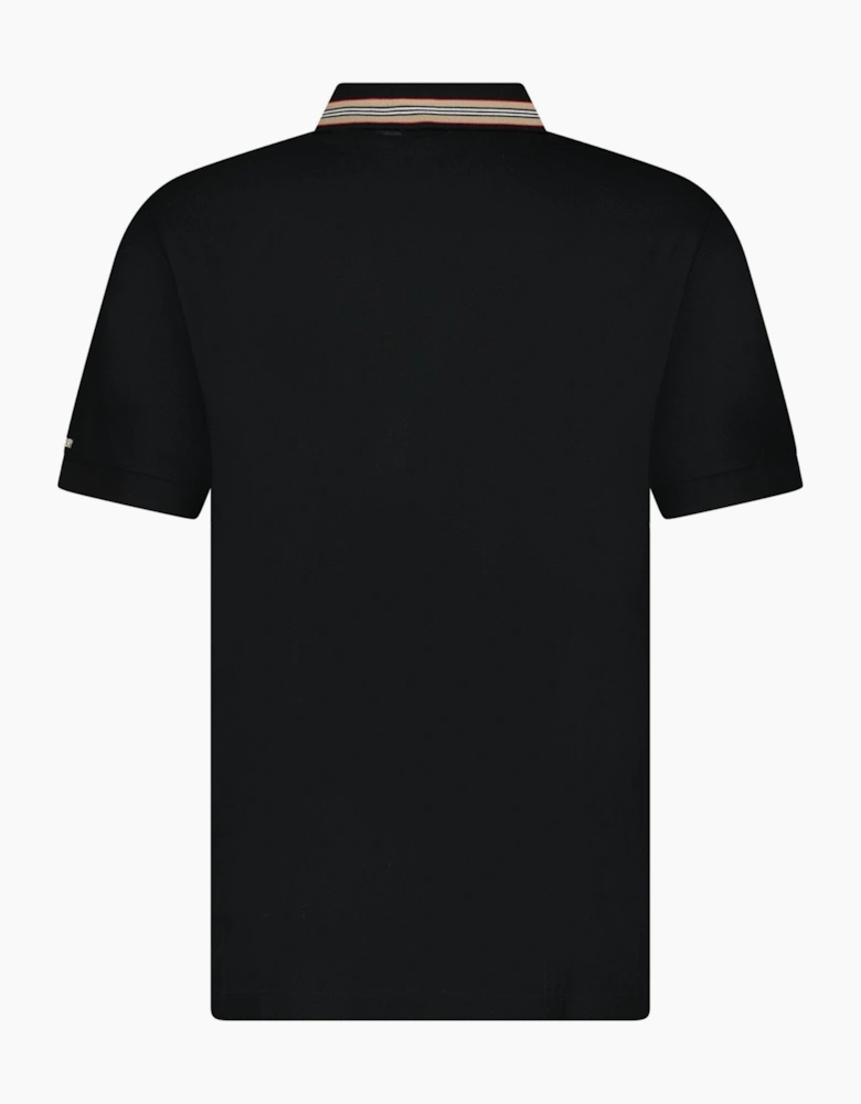 Burberry ‘Hartford’ Striped Check Polo Black
