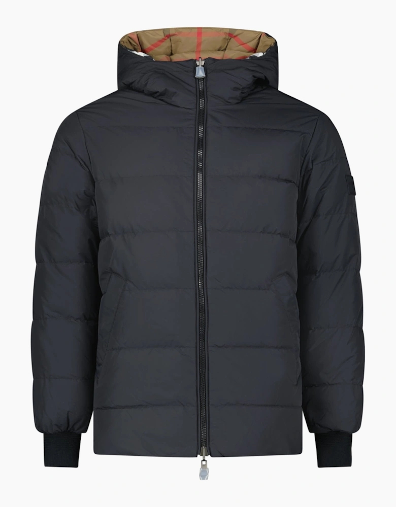 Burberry Barnsfield Parka Check Jacket Black