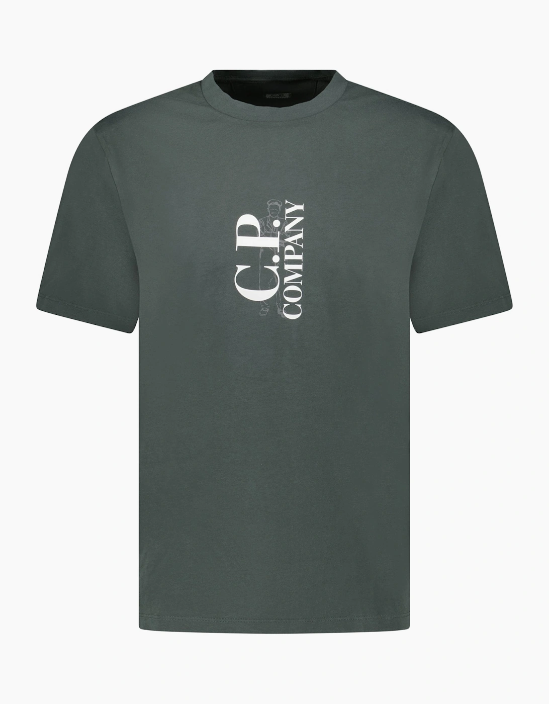 CP Company Vertical Print T-Shirt Dark Shadow