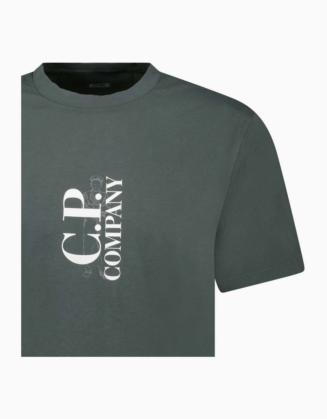 CP Company Vertical Print T-Shirt Dark Shadow