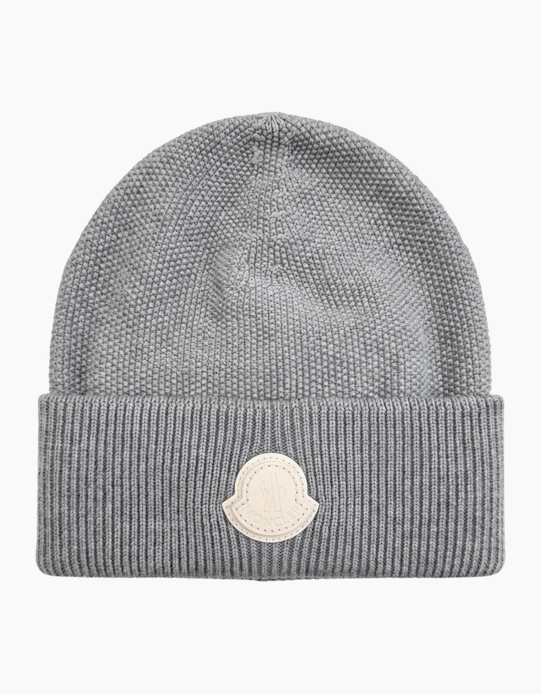 Moncler Logo Beanie Grey