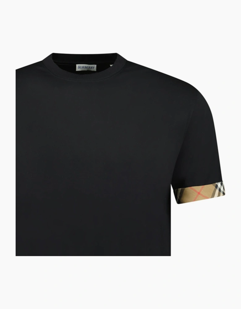 Burberry 'Ellison' Organic Cotton Check Sleeve Black