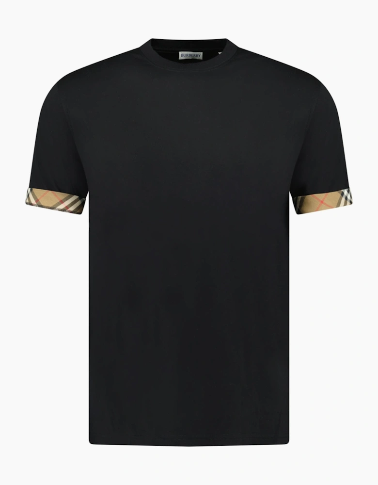 Burberry 'Ellison' Organic Cotton Check Sleeve Black