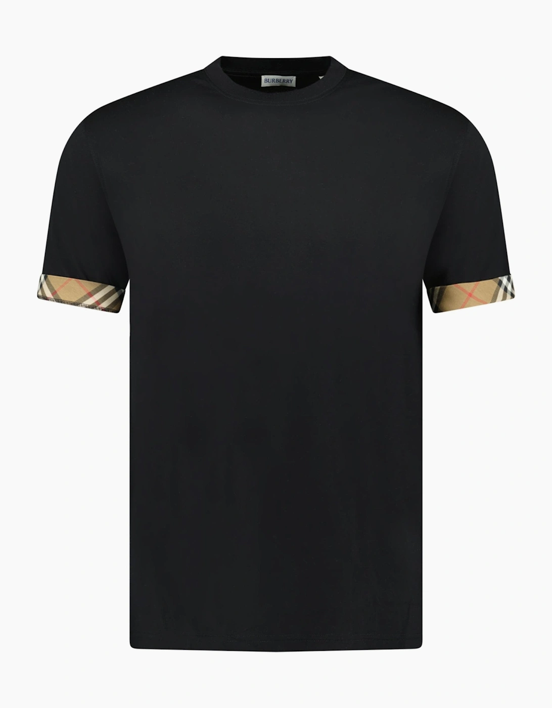 Burberry 'Ellison' Organic Cotton Check Sleeve Black