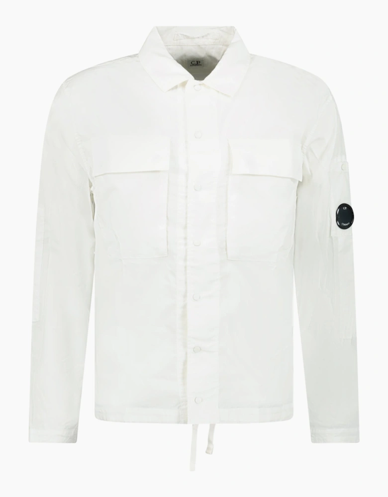 CP Company Cotton Ripstop Lens Overshirt Gauze White