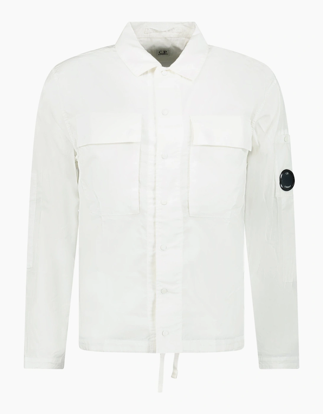 CP Company Cotton Ripstop Lens Overshirt Gauze White