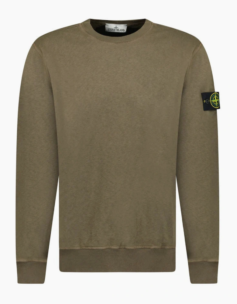 Stone Island Brushed Organic Cotton Sweatshirt Khaki