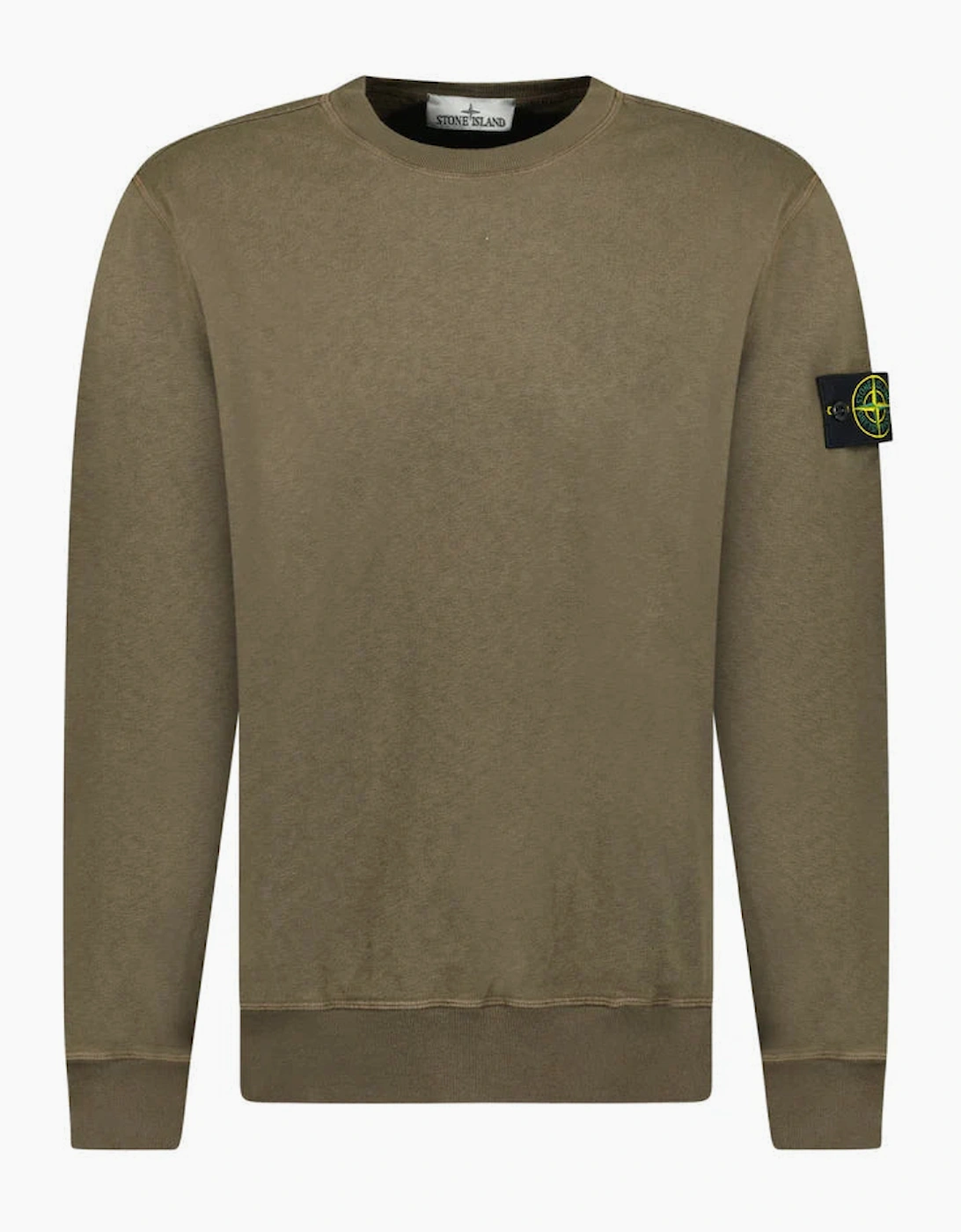 Stone Island Brushed Organic Cotton Sweatshirt Khaki