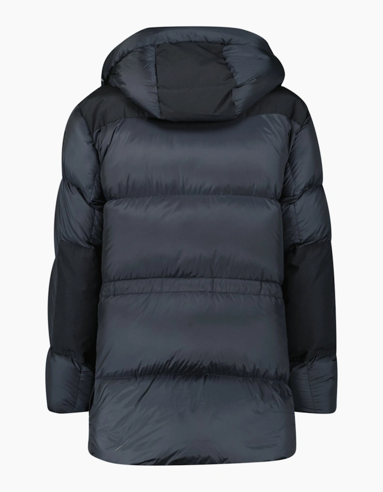 Burberry 'Lindford' Check Down Puffer Jacket Charcoal Grey
