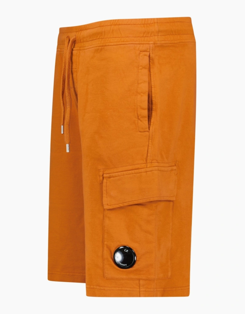 CP Company Light Fleece Lens Shorts Burnt Orange