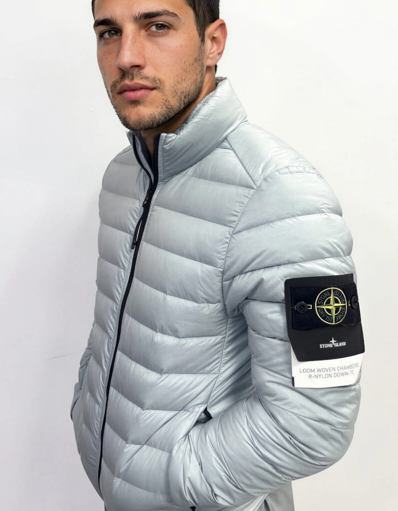 Stone Island Loom Woven Chambers R-Nylon Down Jacket Sky Blue