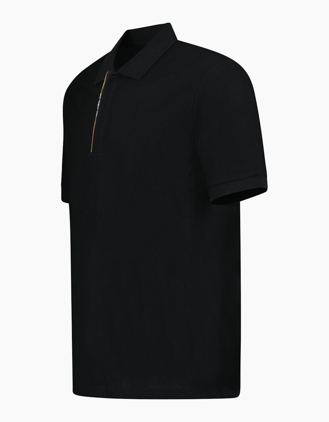 Burberry ‘Hartford’ Zip Check Polo Black