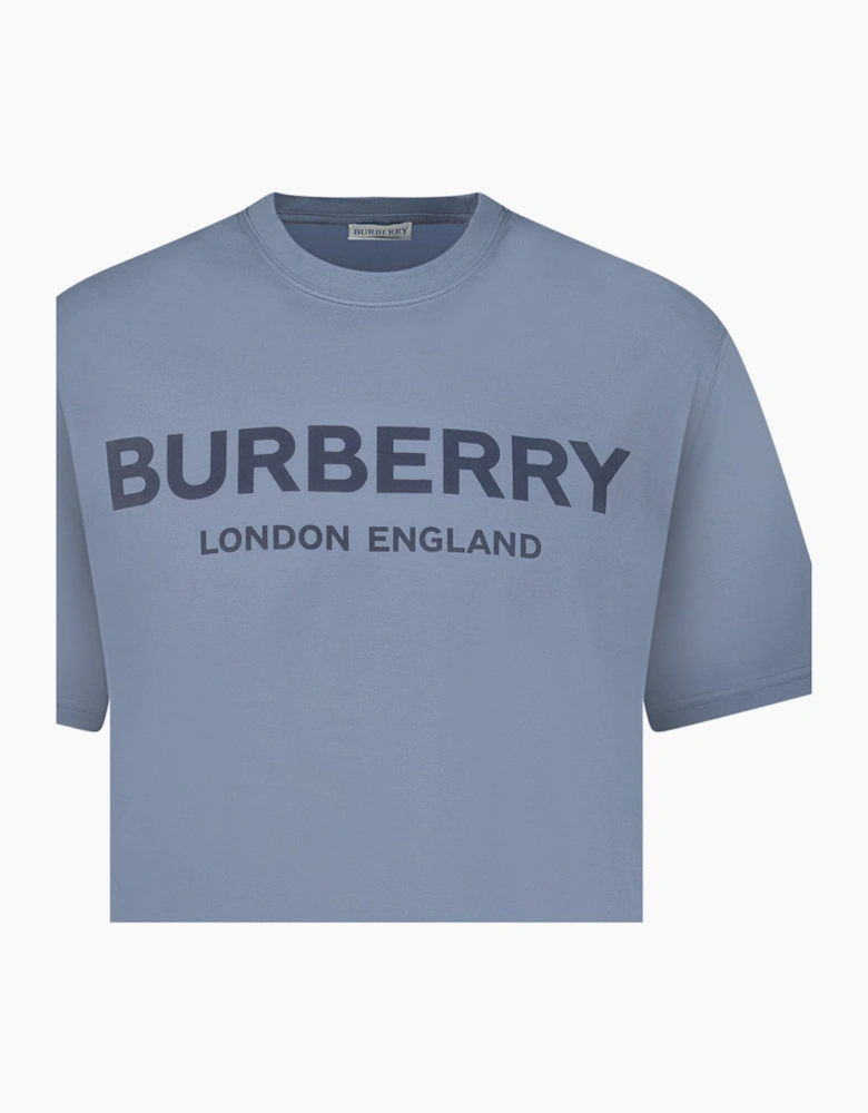 Burberry 'Ellison' Logo Print T-Shirt Carbon Blue