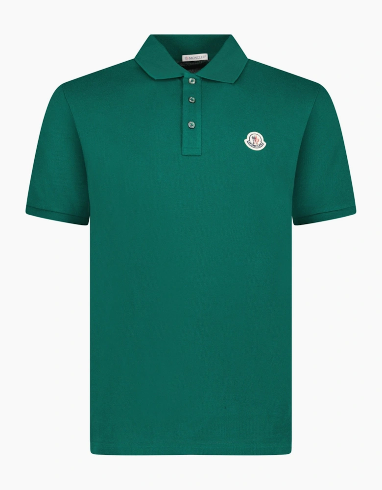 Moncler Logo Patch Polo Green