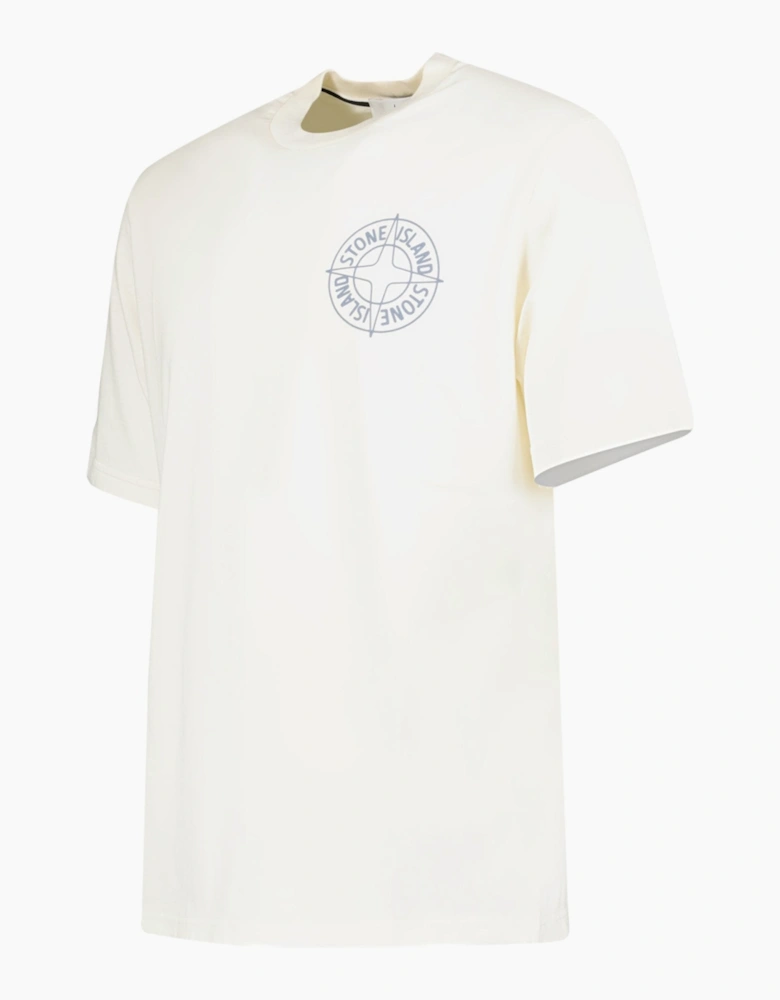 Stone Island Compass-Print Crewneck T-Shirt in Ivory