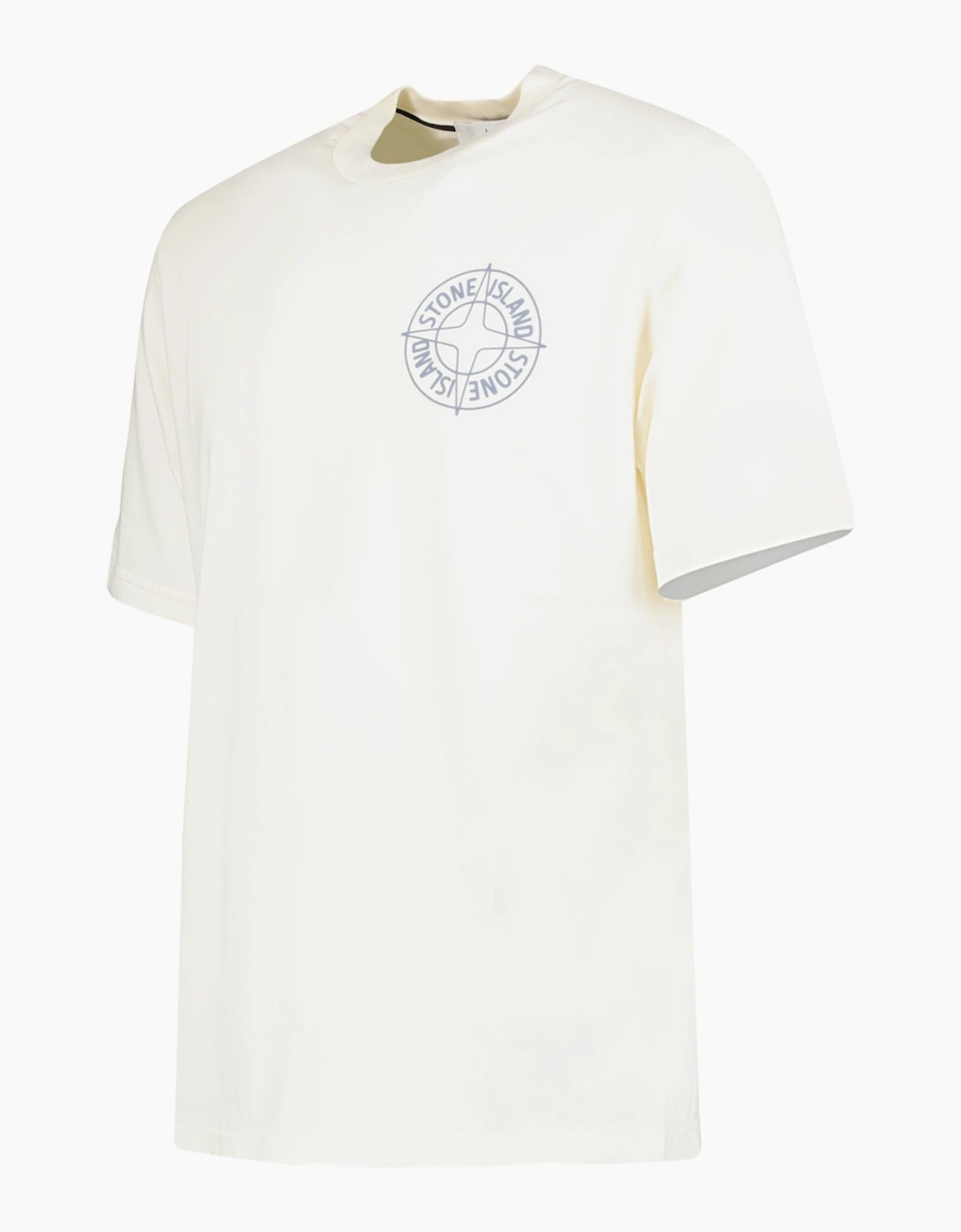 Stone Island Compass-Print Crewneck T-Shirt in Ivory