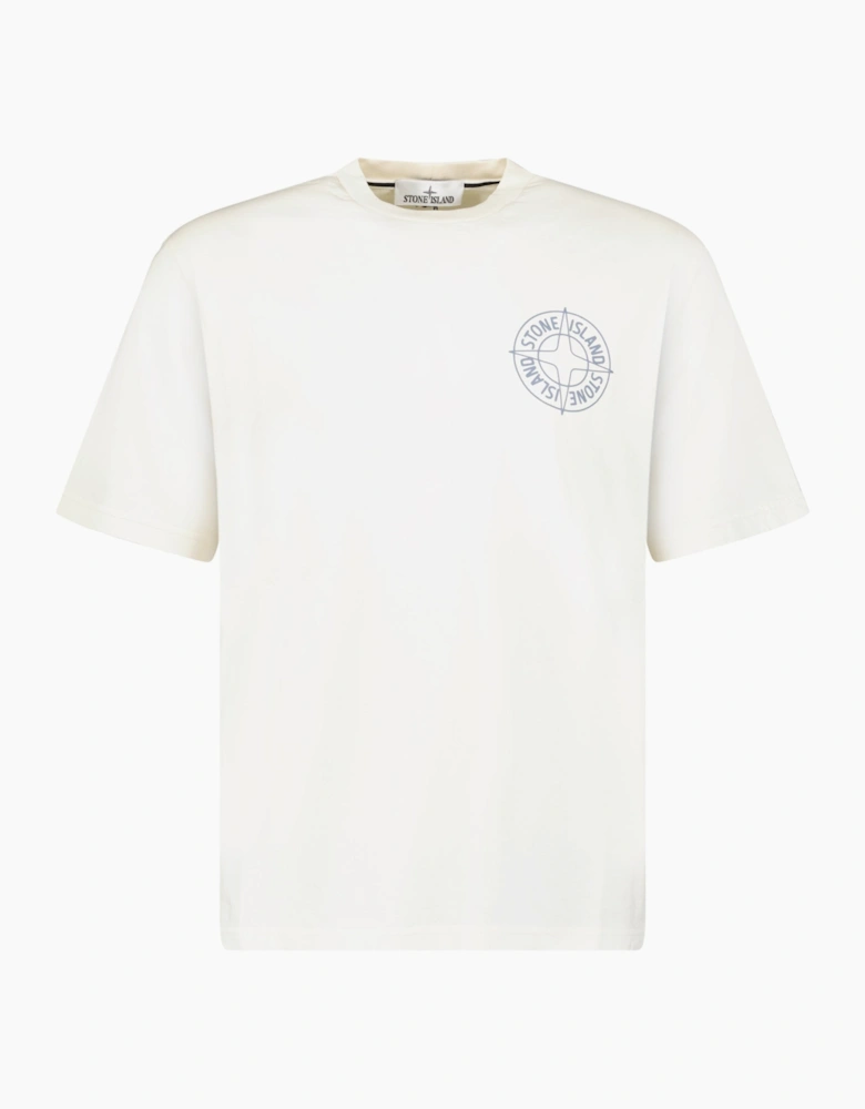 Stone Island Compass-Print Crewneck T-Shirt in Ivory