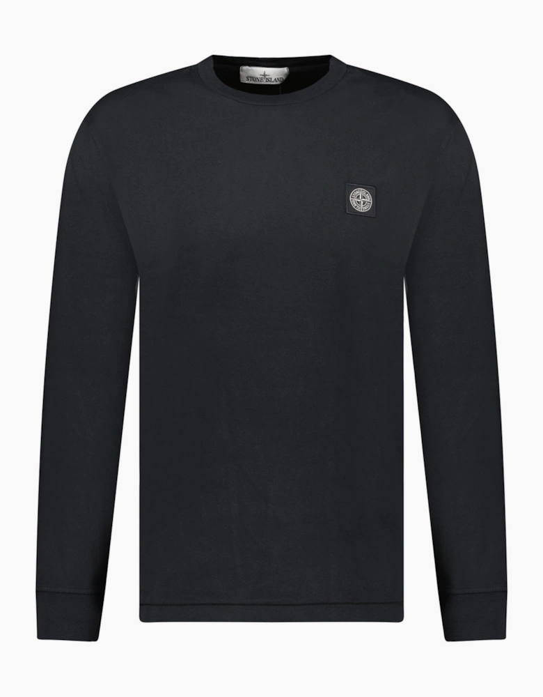 Stone Island Long Sleeve Compass Logo T-Shirt Black