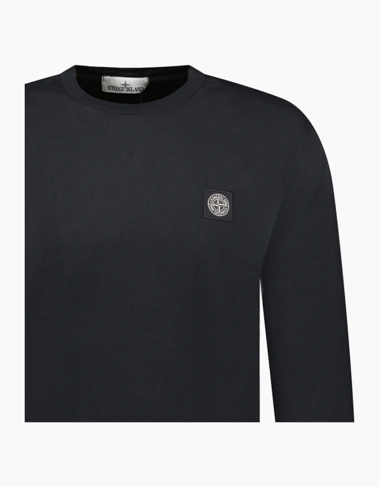 Stone Island Long Sleeve Compass Logo T-Shirt Black