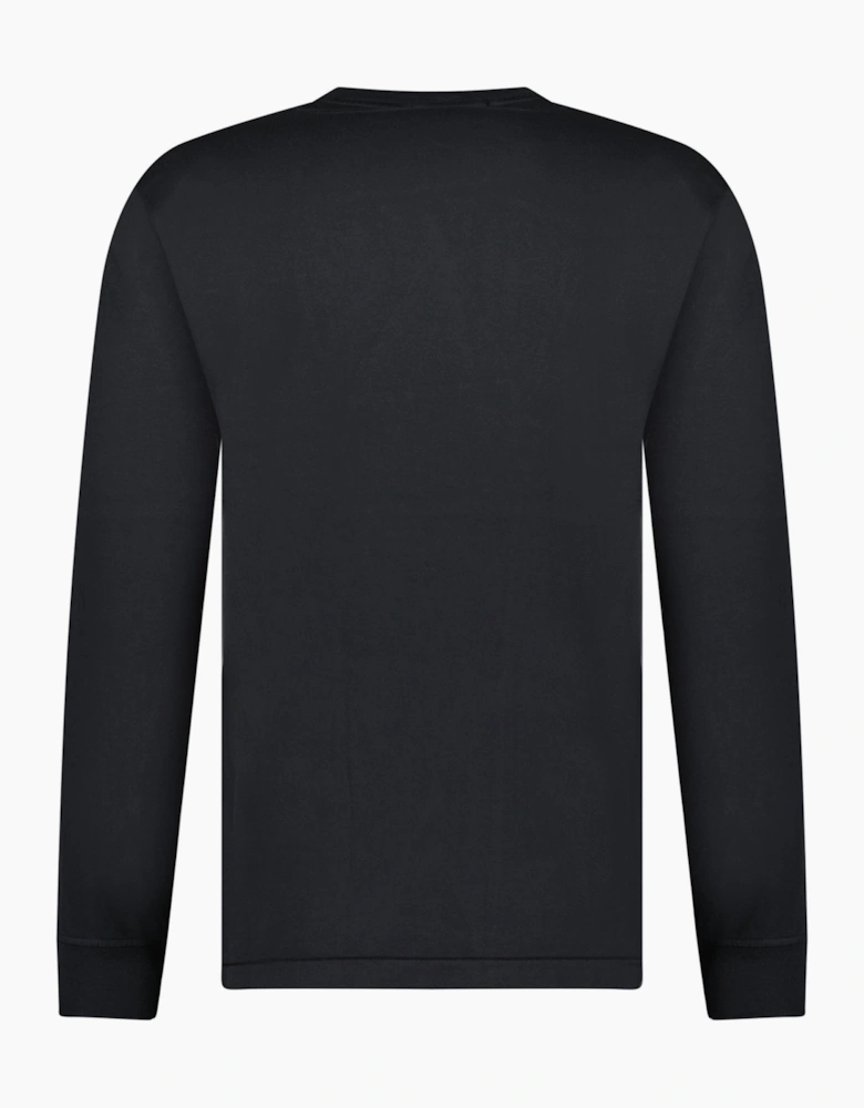Stone Island Long Sleeve Compass Logo T-Shirt Black