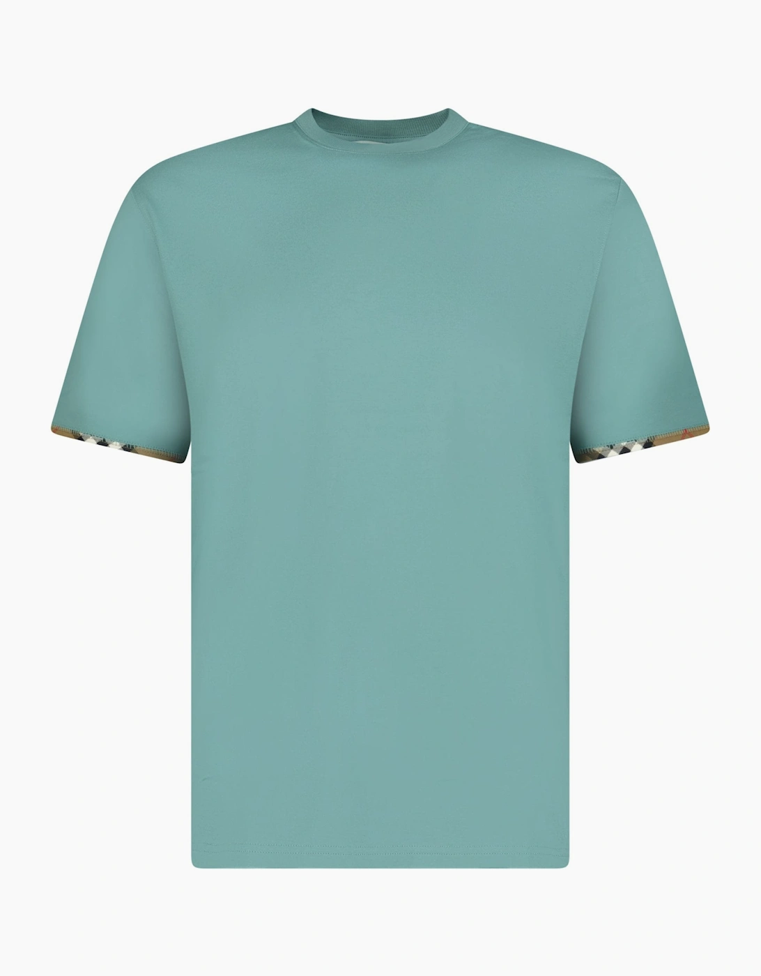 Burberry 'Ellison' Organic Cotton Check Sleeve Seaspray Green