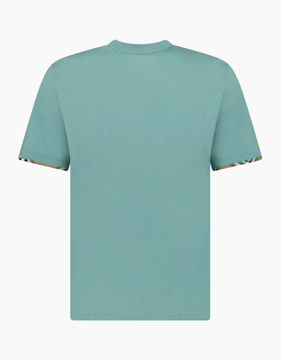Burberry 'Ellison' Organic Cotton Check Sleeve Seaspray Green