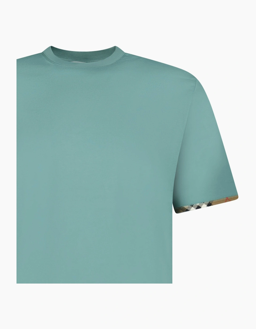 Burberry 'Ellison' Organic Cotton Check Sleeve Seaspray Green