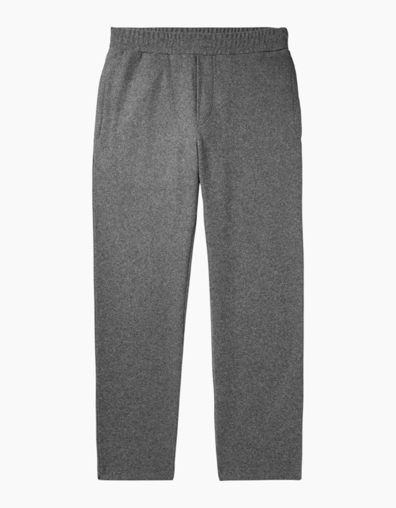 Moncler Mens Sweatpants Wool Blend Flannel Sweatpants Straight Leg Logo Appliqued Trousers