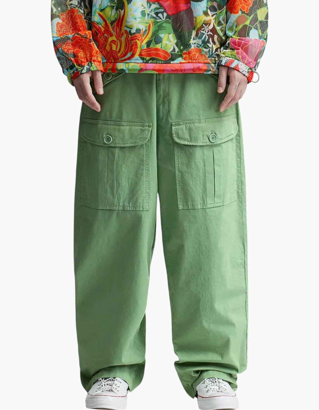 Sky High Farm Cargo Pant Mens Jogging Bottoms Straight Fit Green