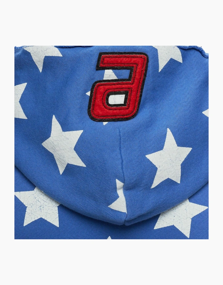 ERL Mens Stars and Stripes Swirl Hoodie Pullover Cotton