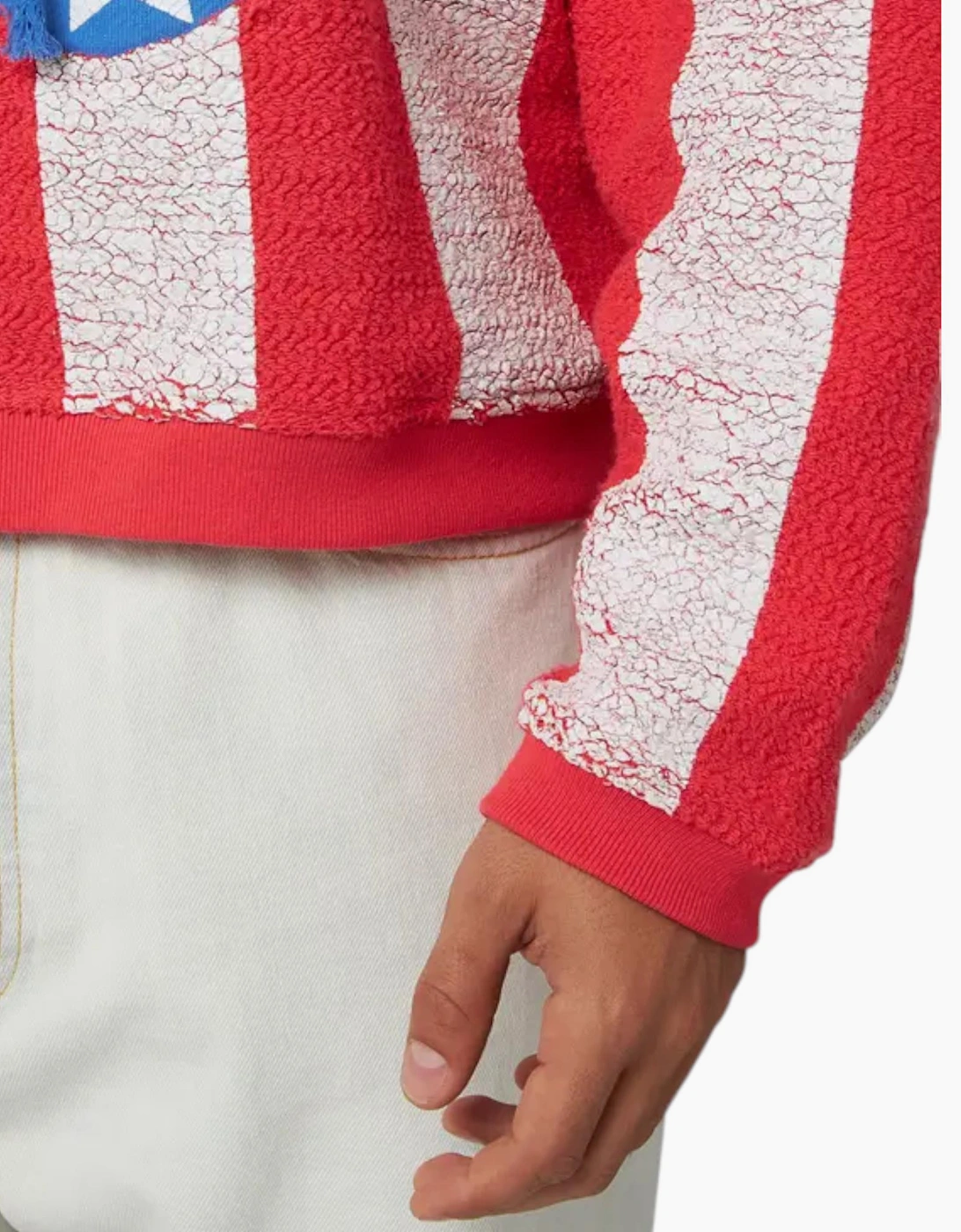 ERL Mens Stars and Stripes Swirl Hoodie Pullover Cotton