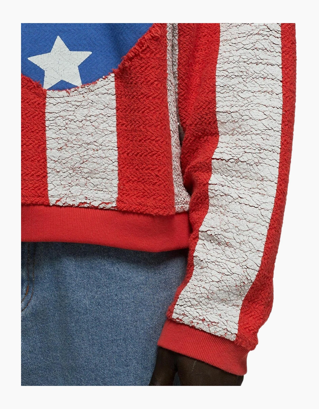 ERL Mens Stars and Stripes Swirl Hoodie Pullover Cotton