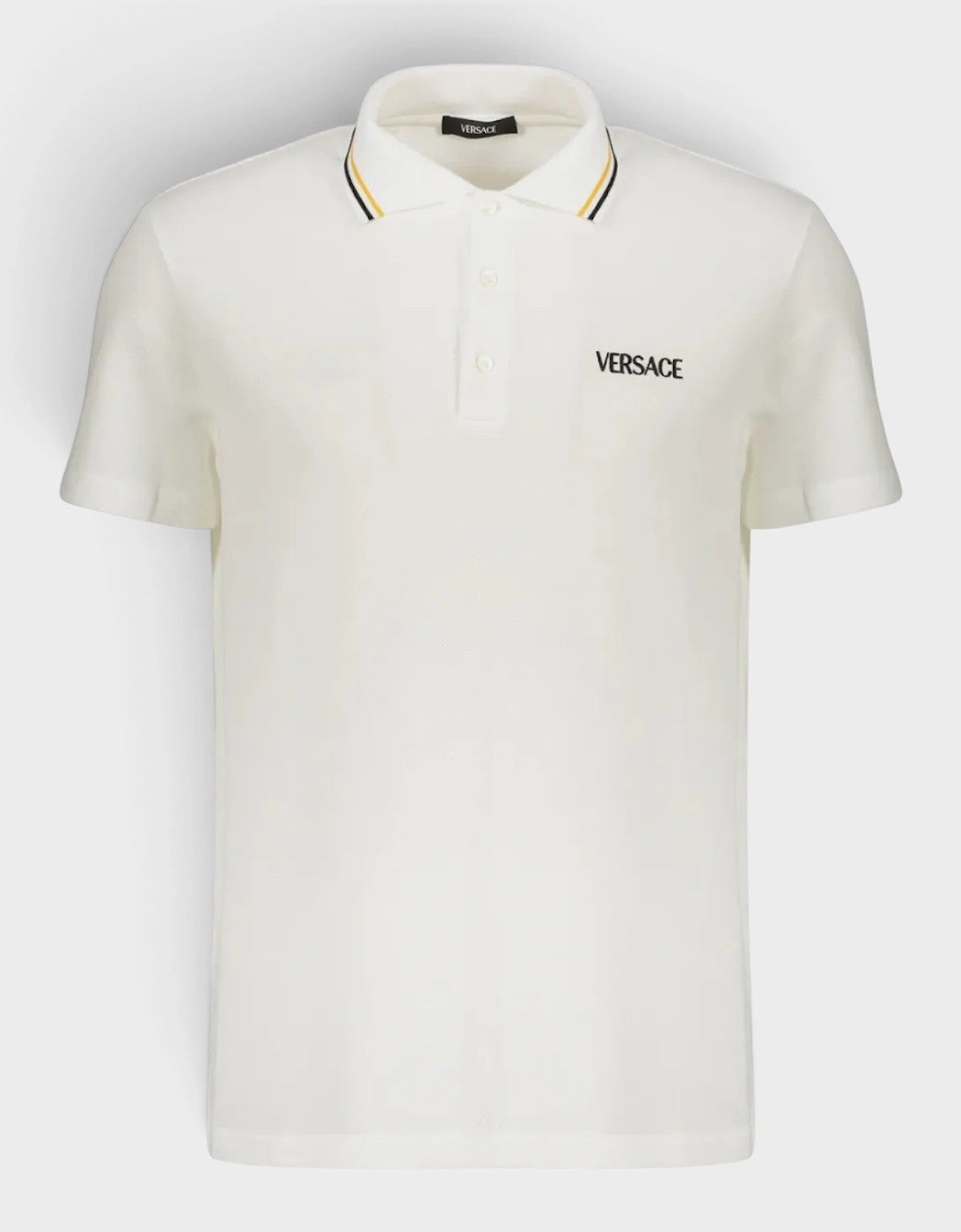 Logo Short Sleeve Cotton Polo Shirt White