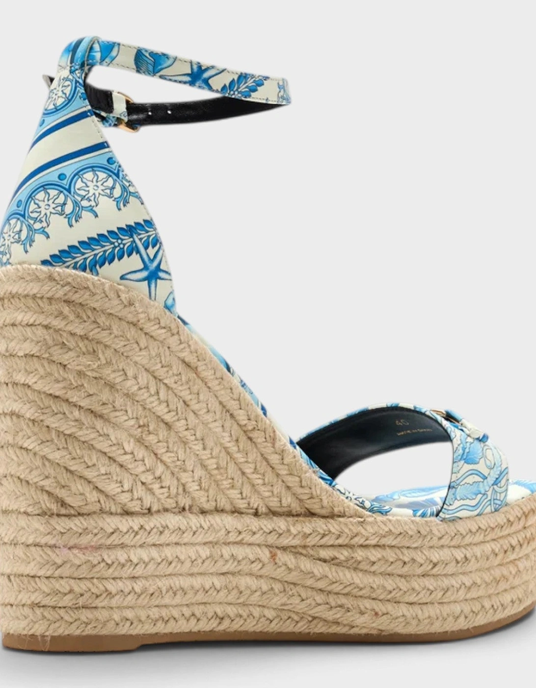 Medusa Platform Espadrilles Blue White Gold