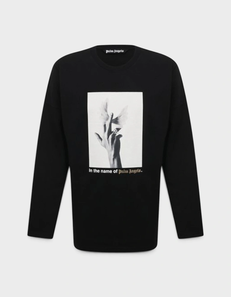 Wings Loose Tee Long Sleeve Black